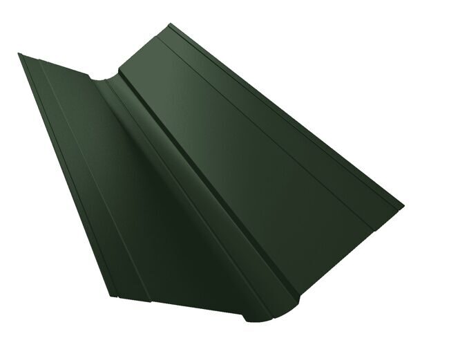 Планка ендовы верхней фигурной 150x150 0,5 GreenCoat Pural BT RR 11 темно-зеленый (RAL 6020 хромовая зелень)